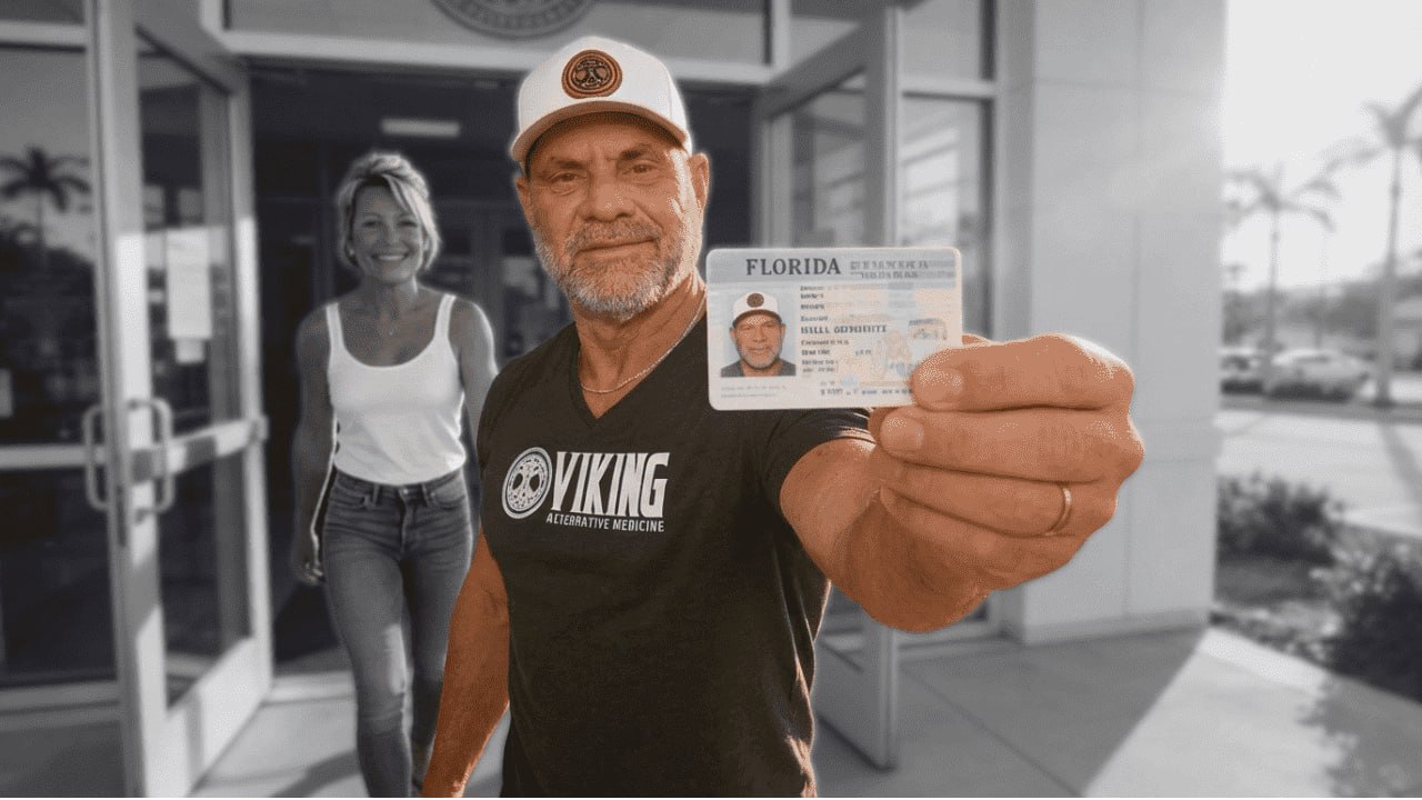FR44 expert holding reinstated Florida driver's license at the DMV